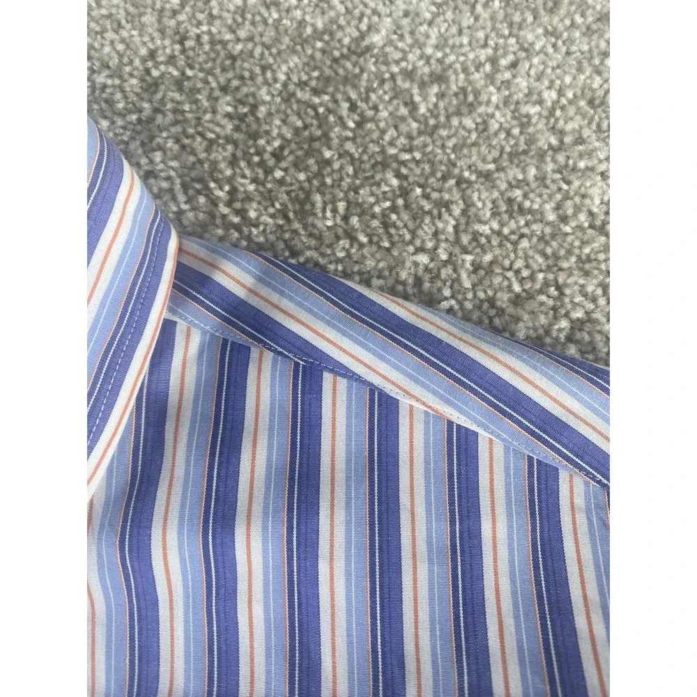 Polo Ralph Lauren Purple/Blue/Orange Striped Shirt 16-34/35 Mens L Blue Pony